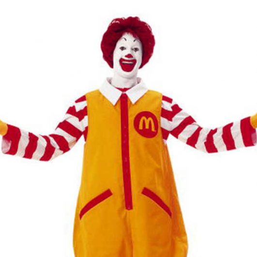 Ronald McDonald Costume Famous Clown Fancy Dress