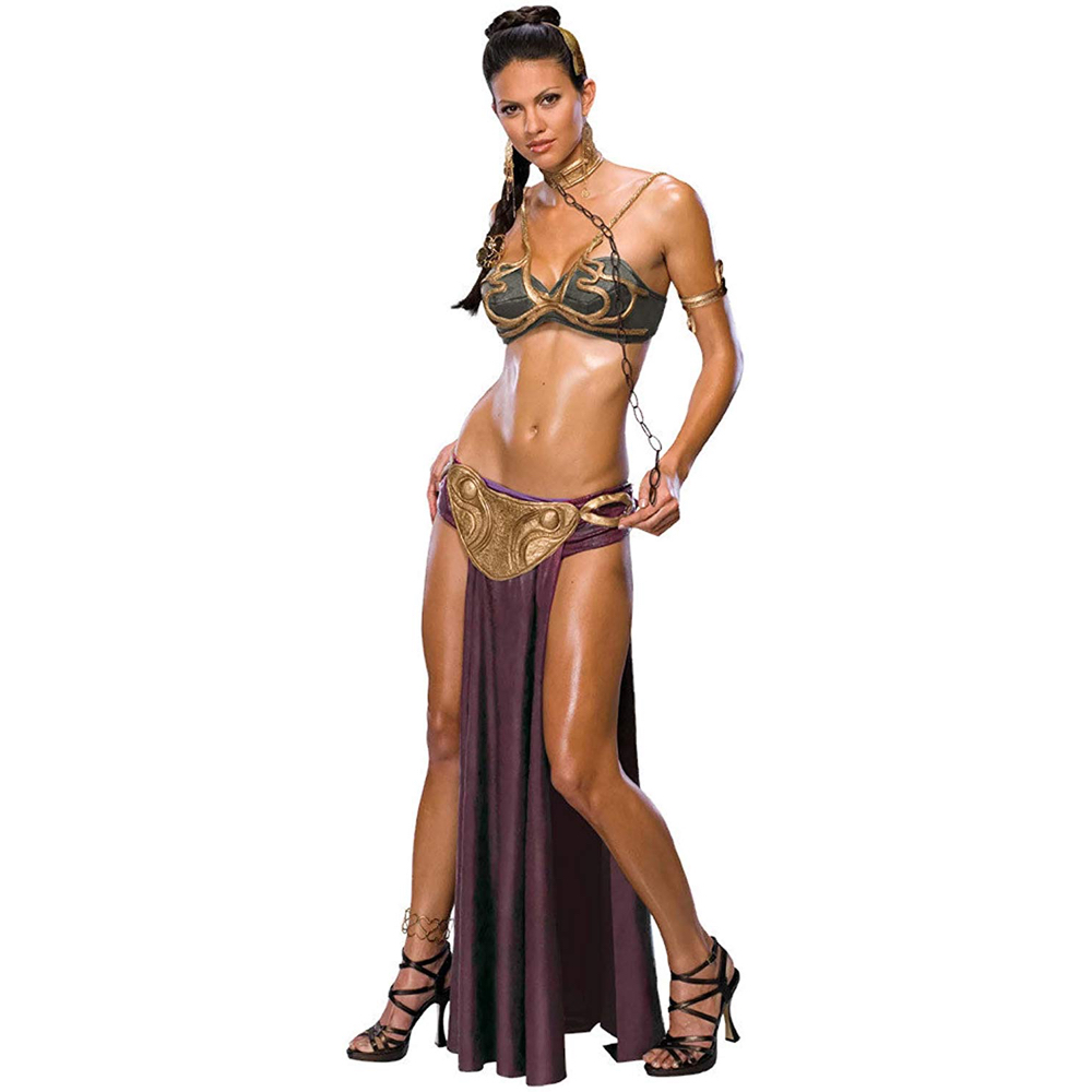 Princess Leia Slave Costume - Star Wars Return of the Jedi Fancy Dress - Princess Leia Slave Bikini