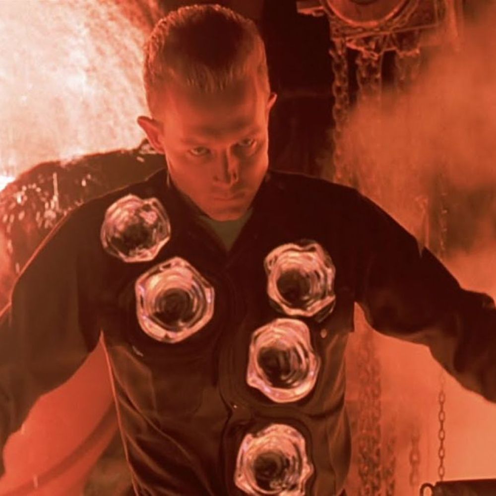 T-1000 Costume - Terminator 2: Judgement Day Fancy Dress - T-1000 Bullet Holes