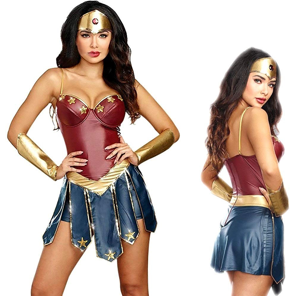 Wonder Woman Costume - Wonder Woman Fancy Dress - Wonder Woman Complete Corset and Skirt