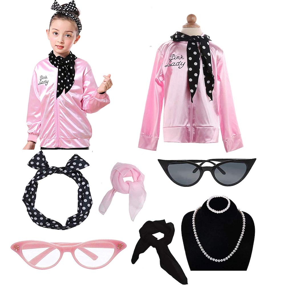 Pink Ladies Costume - Grease Fancy Dress - Pink Ladies Complete Costume