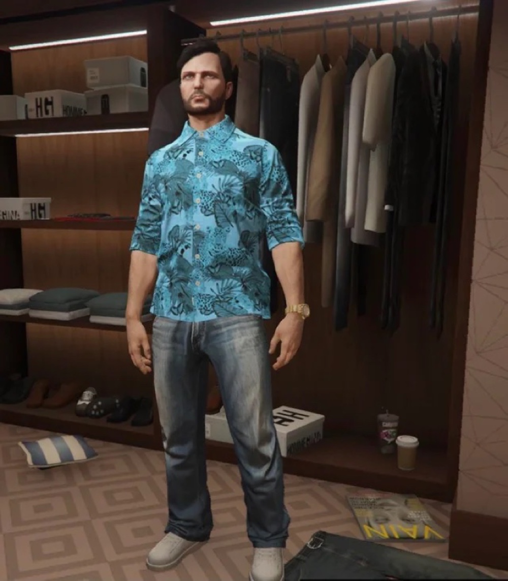 Tommy Vercetti Costume - Cosplay - Style - Fancy Dress - GTA - Grand Theft Auto: Vice City - Jeans