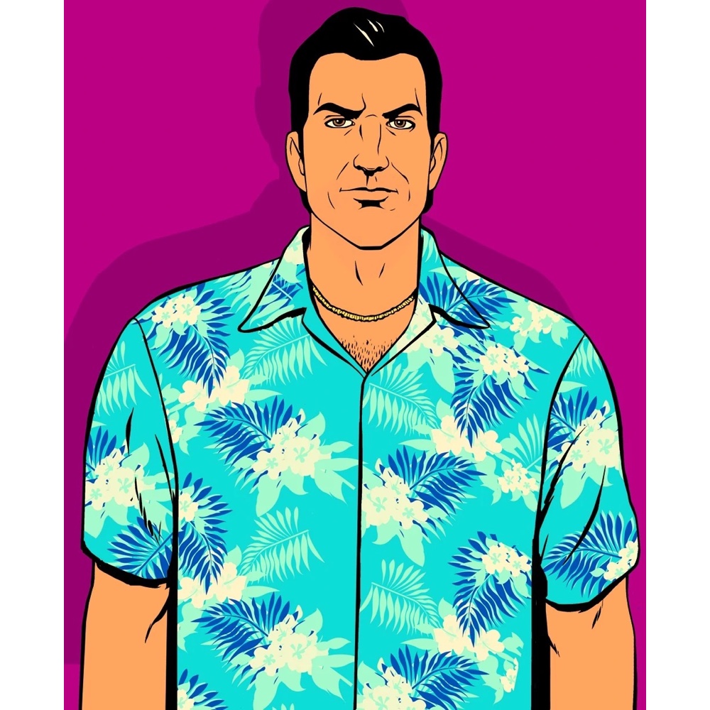 Tommy Vercetti Costume - Cosplay - Style - Fancy Dress - GTA - Grand Theft Auto: Vice City - Shirt