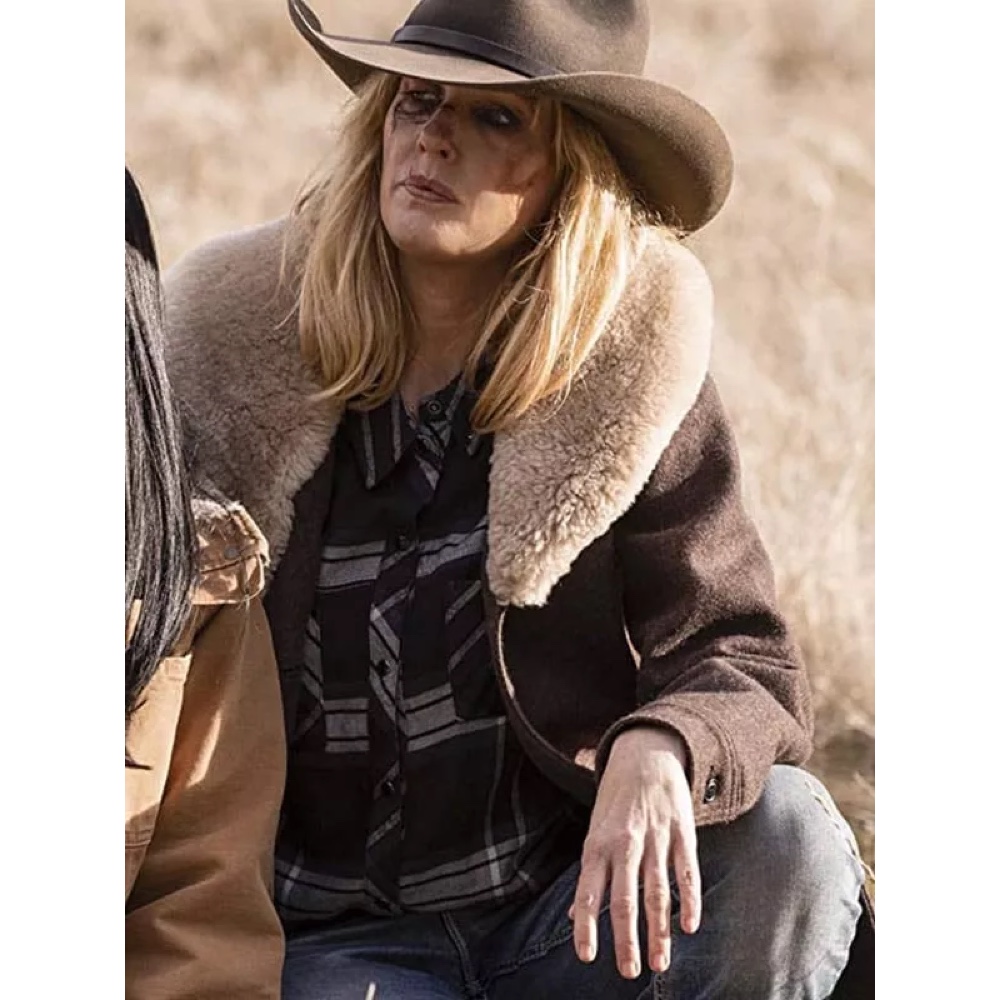 Beth Dutton Fur Collar Coat Outfit - Beth Dutton Costume - Fancy Dress - Style - Outfits - Yellowstone - Fur Collar Coat