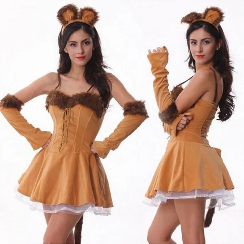 Cowardly Lioness Costume - The Wizard of Oz Fancy Dress - Cosplay - Dress
