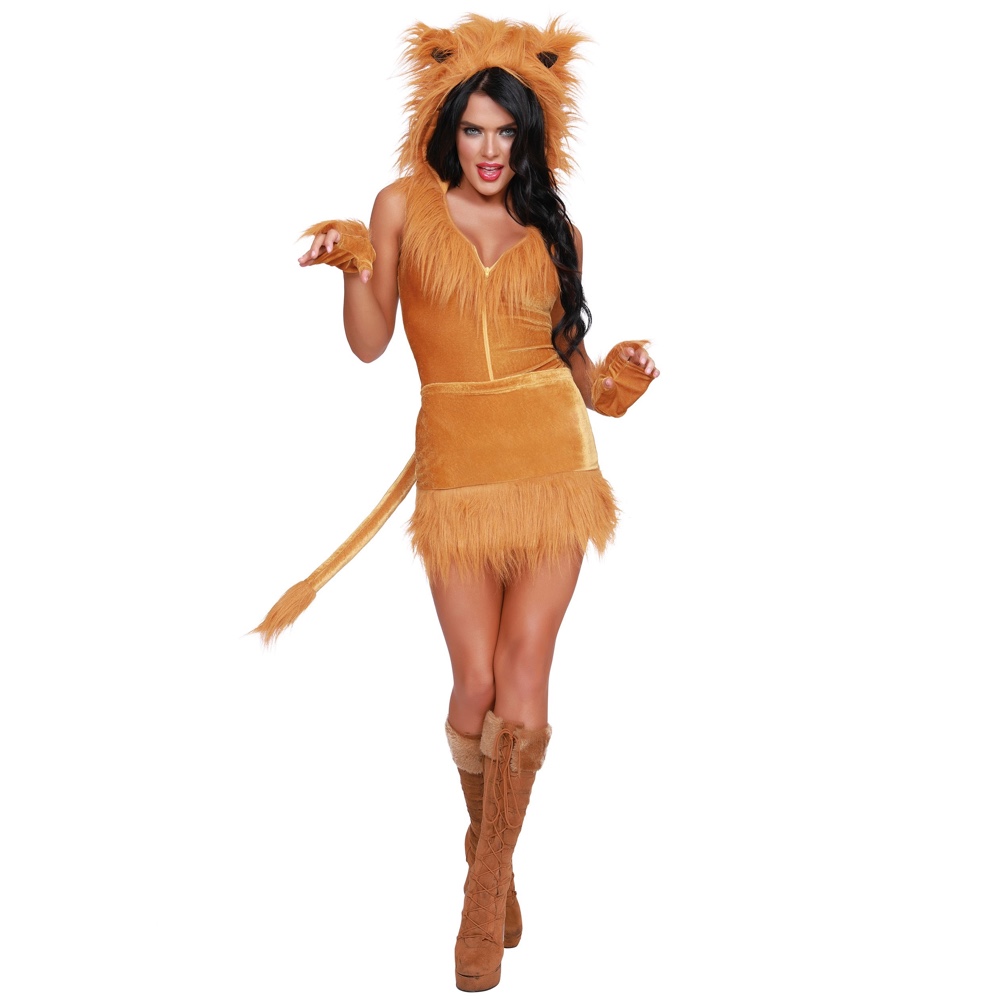 Cowardly Lioness Costume - The Wizard of Oz Fancy Dress - Cosplay - High Heels