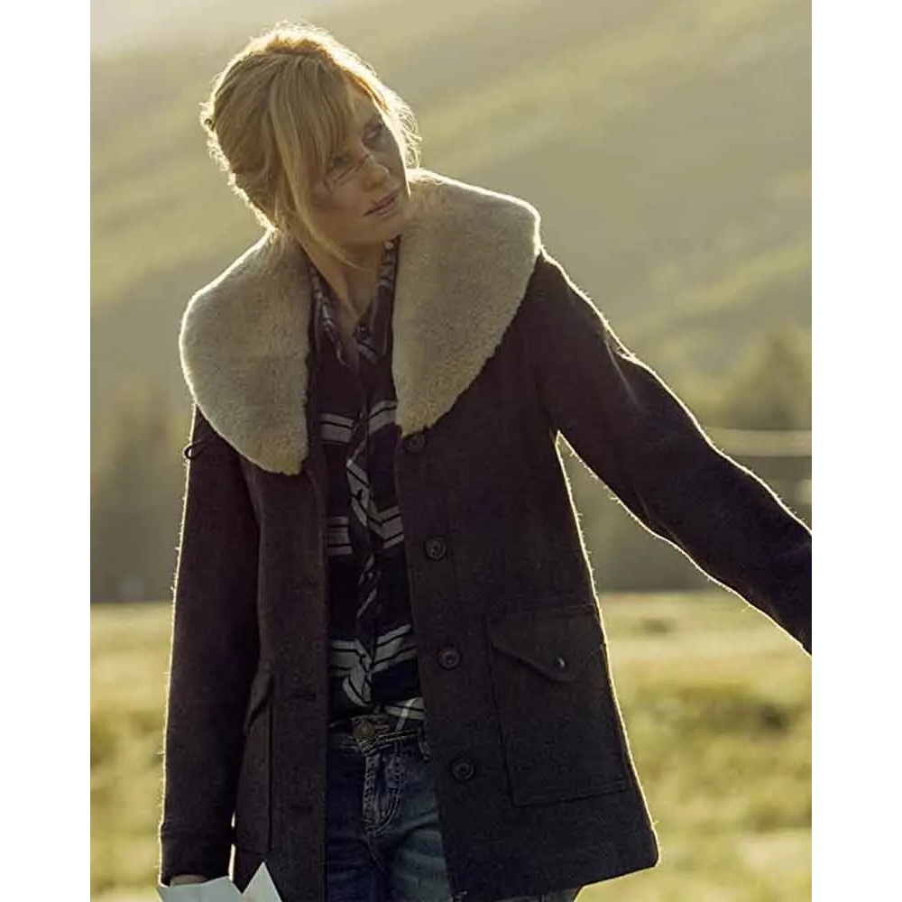 Beth Dutton Fur Collar Coat Outfit - Beth Dutton Costume - Fancy Dress - Style - Outfits - Yellowstone - Jeans