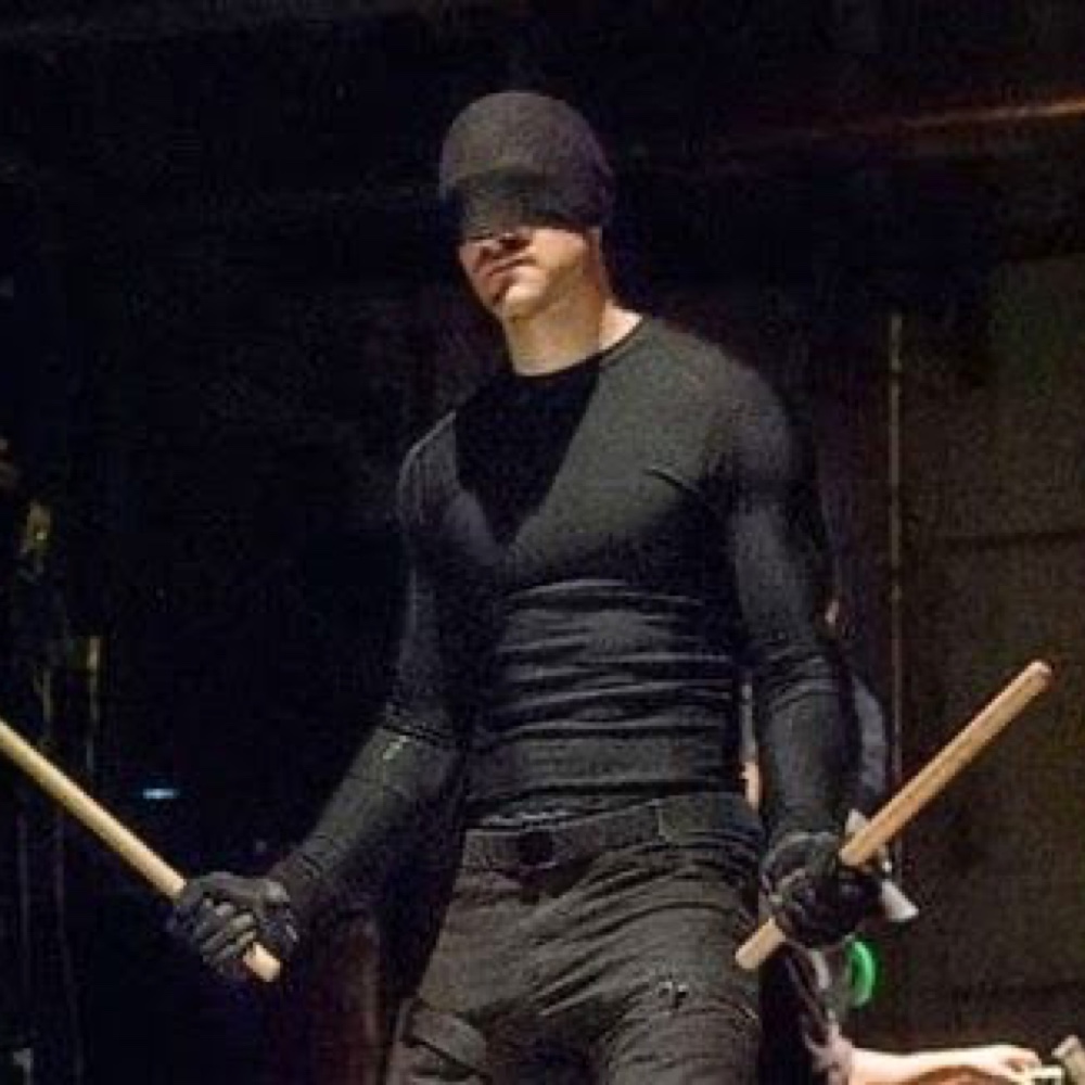 Daredevil (Black) Costume - Fancy Dress - TV Show - Cosplay - Wooden Dowel Weapon