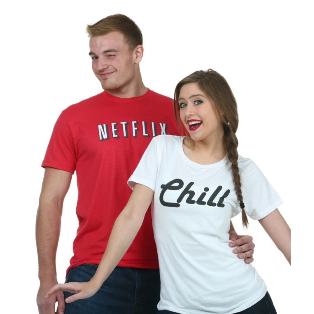 Netflix and Chill Costume - Couples Fancy Dress - Couples - Chill T-Shirt