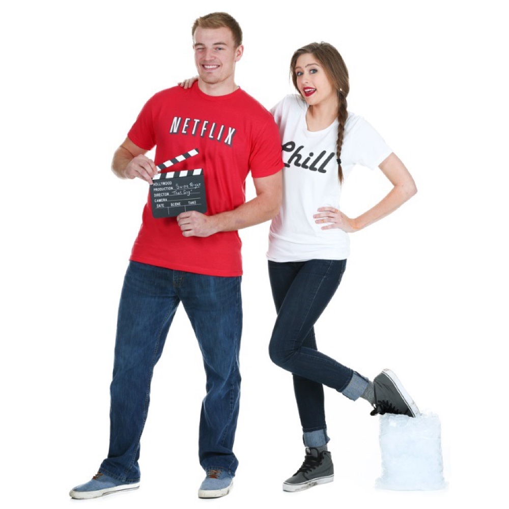 Netflix and Chill Costume - Couples Fancy Dress - Couples - Netflix T-Shirt