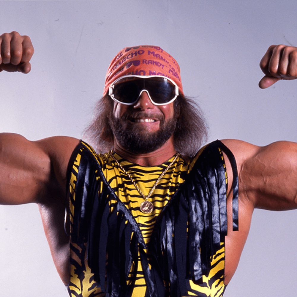 Macho Man Randy Savage Costume - Wrestler Fancy Dress Cosplay - Yellow Ribbon