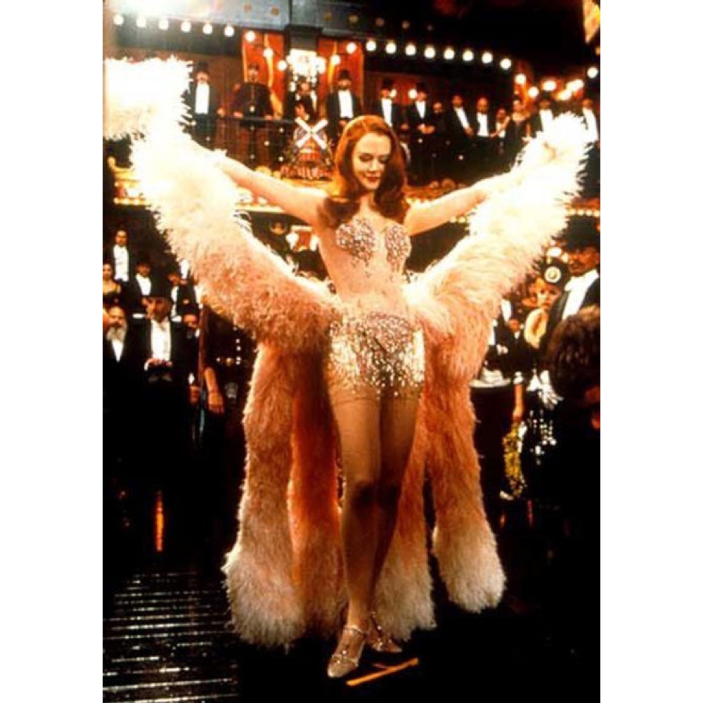 Satine (Moulin Rouge) Costume - Nicole Kidman Fancy Dress - Feather Boa