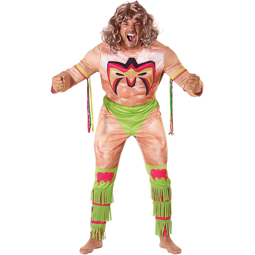 Ultimate Warrior Costume - Wrestler Fancy Dress - Ideas - Halloween - Party - Complete Costume Set