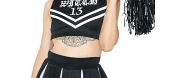 Goth Cheerleader Costume - Sexy Cheerleader Fancy Dress for Halloween