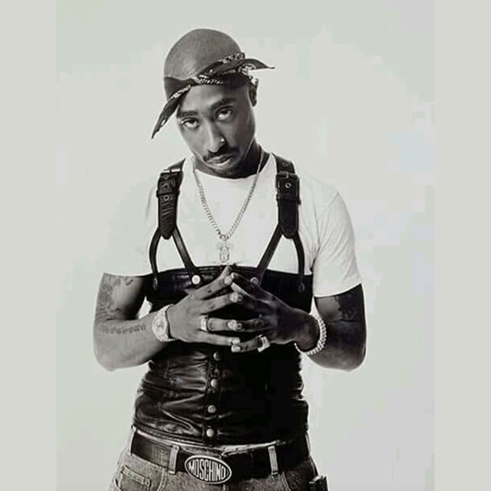Tupac Shakur Costume - 2 Pac Fancy Dress - Gangster Rapper Style - Leather Vest