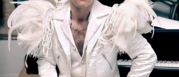 Elton John Costume - Rocket Man White Suit Fancy Dress