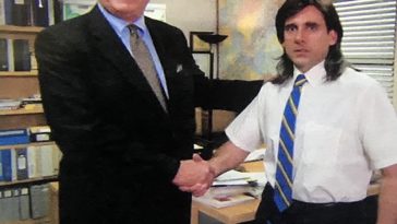 Young Michael Scott Shaking Hands Costume - The Office Fancy Dress Ideas