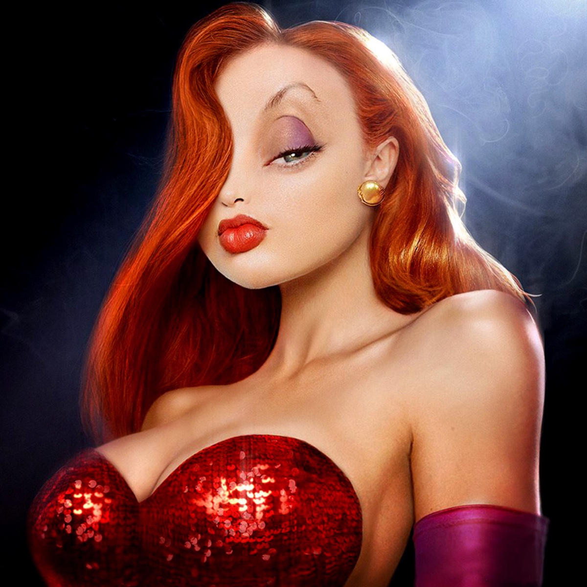 Jessica Rabbit Costume - Who Framed Roger Rabbit Fancy Dress - Red Wig and Hair