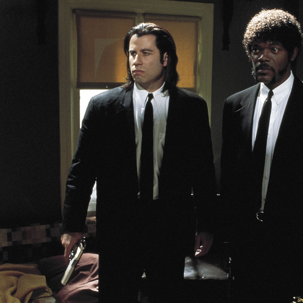 Mens Pulp Fiction Vincent Style Fancy Dress Movie Cosplay Black Wig 